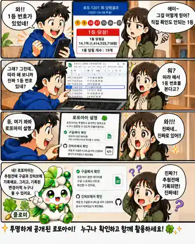 만화로 보는 로또아이 공개검증 구조